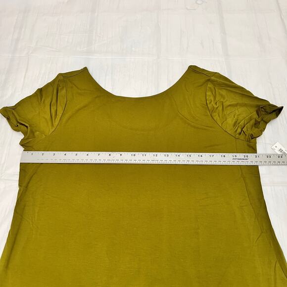 Daily Ritual Women's Jersey Regular-Fit Ballet-Back t-Shirt Olive Green Dress XL - Picture 6 of 11